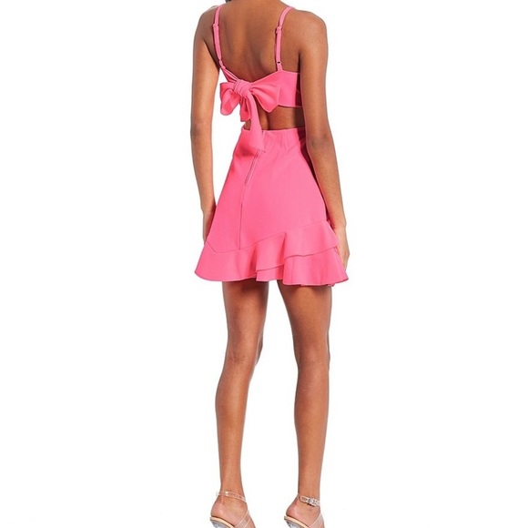 $80 Juniors Pink Prom Sleeveless Dress Dear Moon - Picture 1 of 6